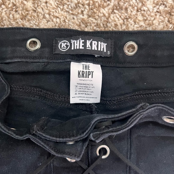 The Kript Lace Up Flared Pants - Black - Dolls Kill Size Small - Picture 3 of 5